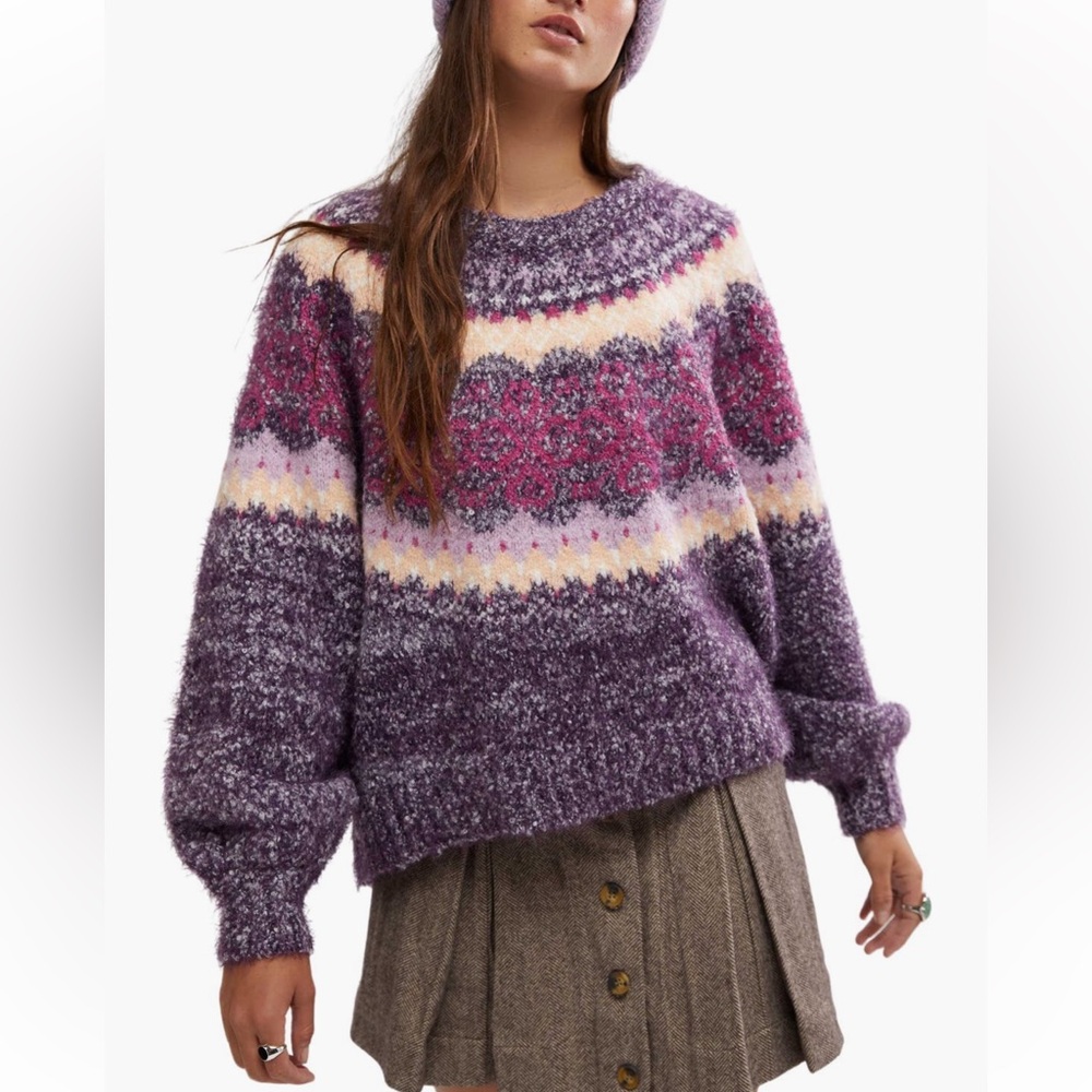 Free People festive Frost Fair Isle Sweater